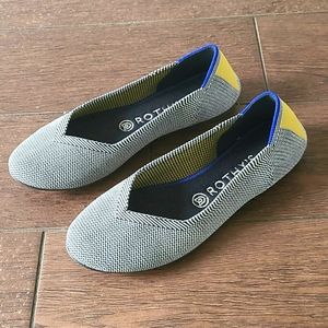 Rothys Shale Yellow Ribbon Round Flat - like 7/7.5